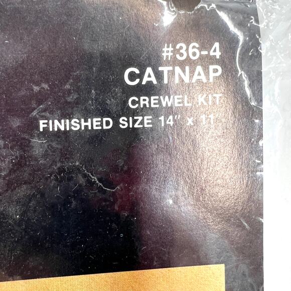 Vintage Charmin Crewel Kit Catnap 36-4 New Sealed in Package - Picture 4 of 5